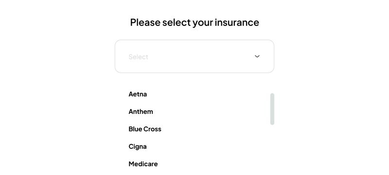 Insurance verification screen